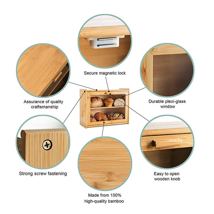 Bamboo Bread Box, Bamboo home accessories Wholesale