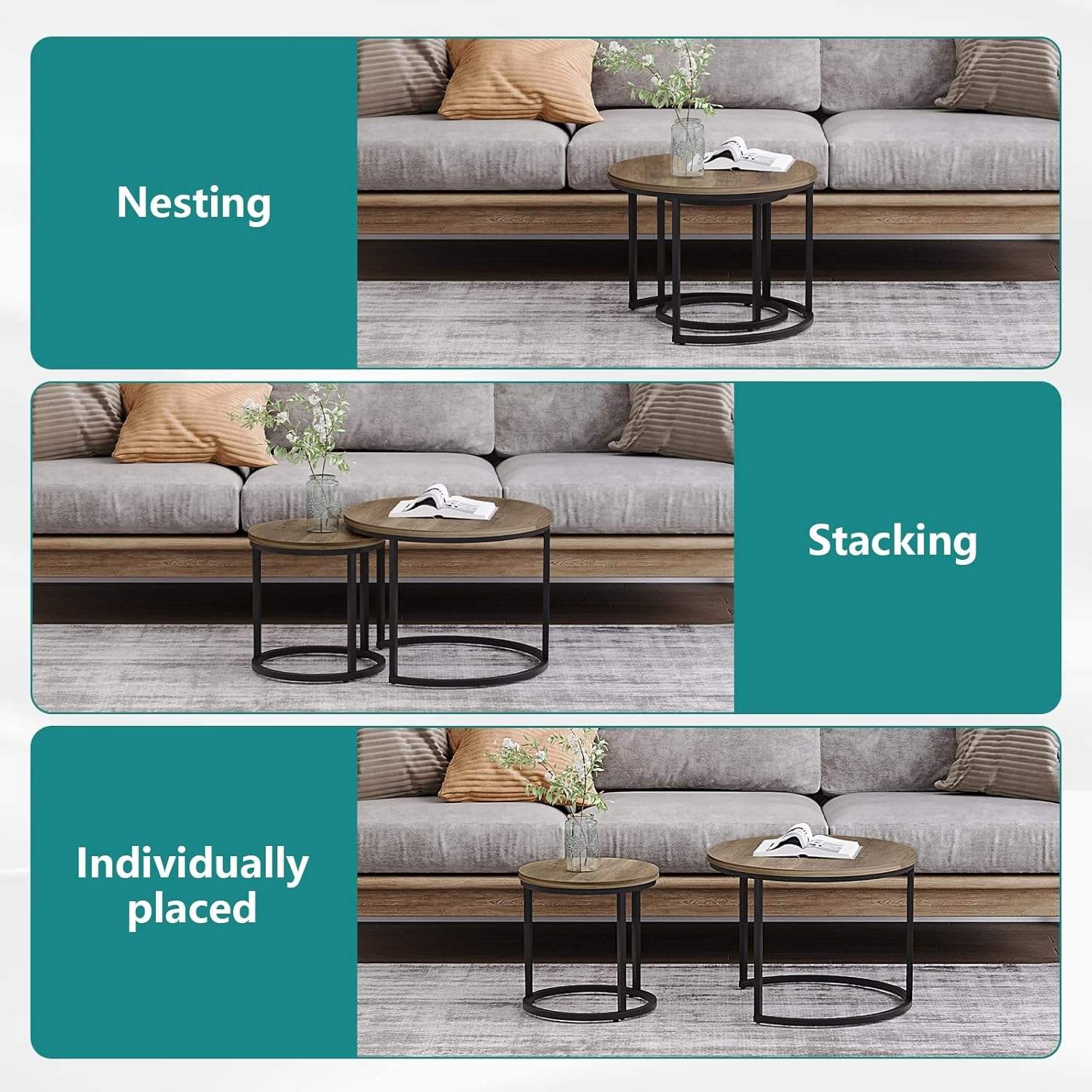 Wooden Metal Frame Side Tables, Wholesale Furniture with FSC Certified manufacturer.