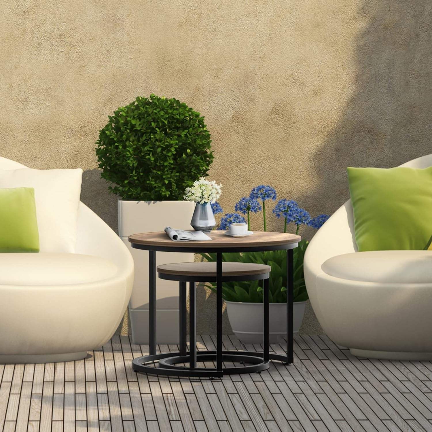 Wooden Metal Frame Side Tables, Wholesale Furniture with FSC Certified manufacturer.
