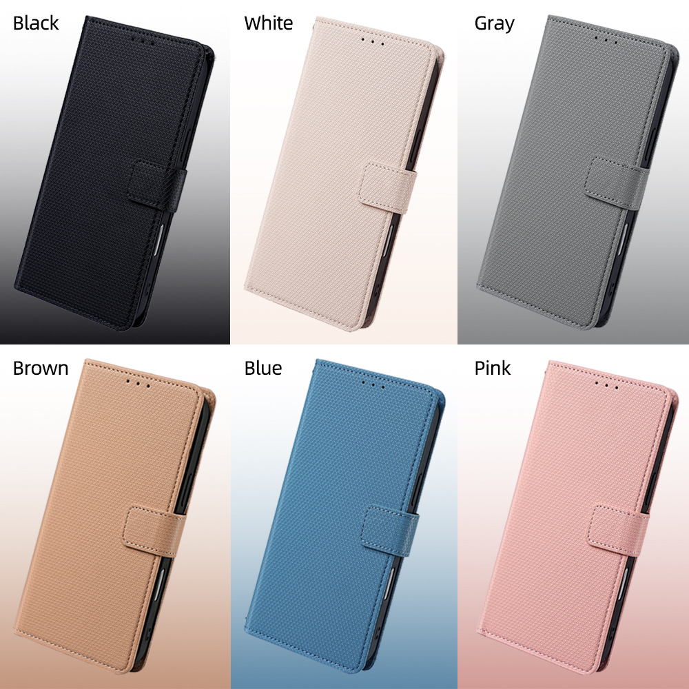 PU Leather Phone Case Solid Color Protective Case With Card Slots