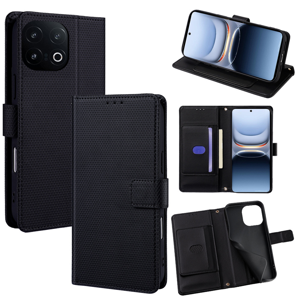 PU Leather Phone Case Solid Color Protective Case With Card Slots