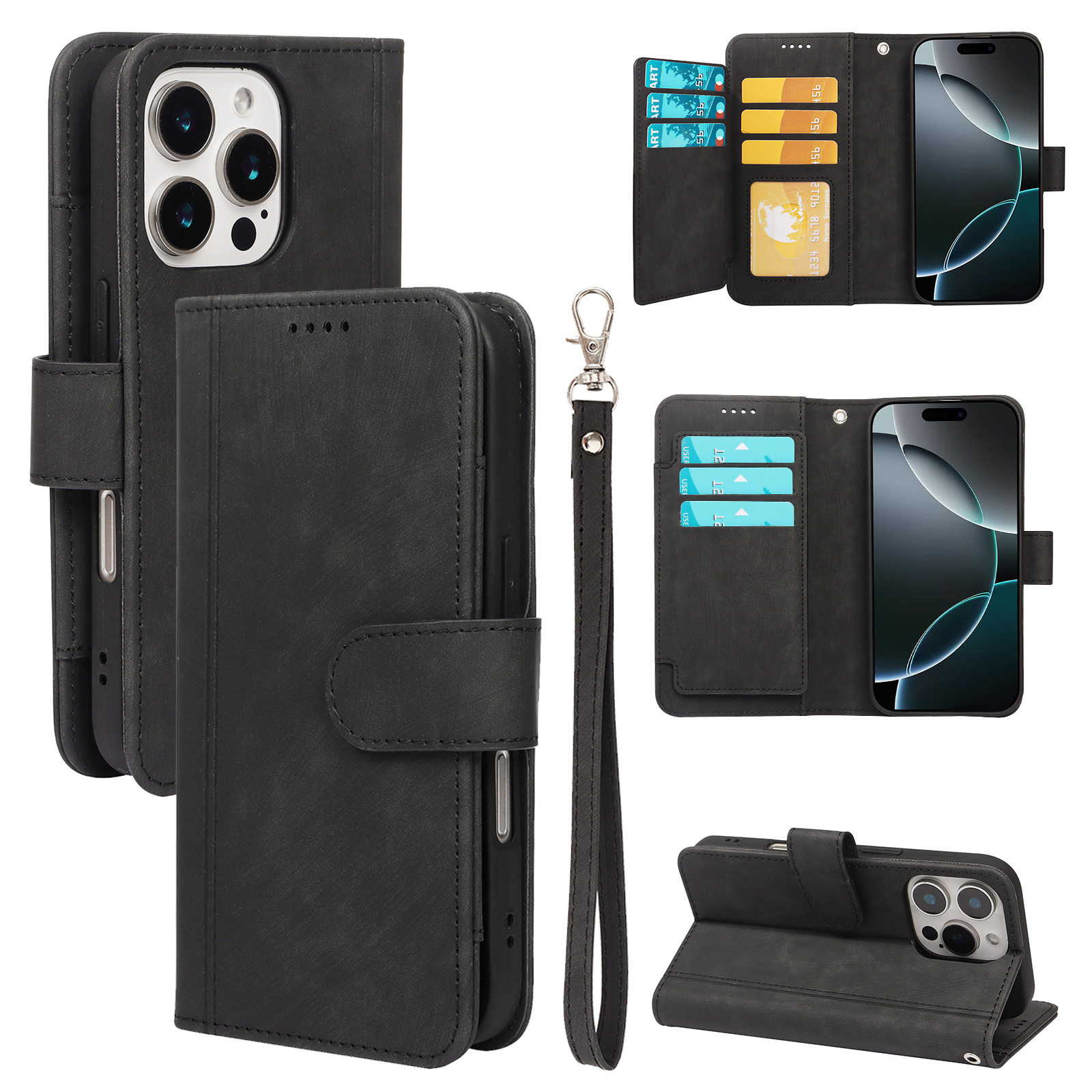 Magnetic Leather Stand Card Wallet Case