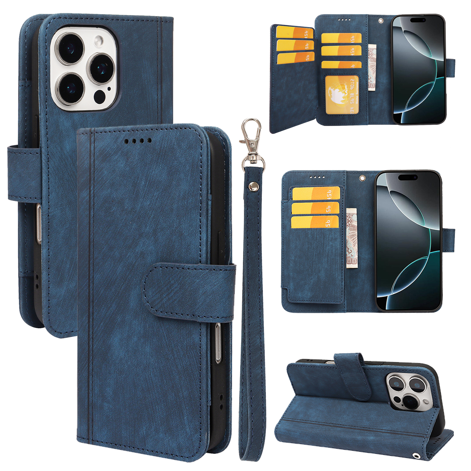 Magnetic Leather Stand Card Wallet Case