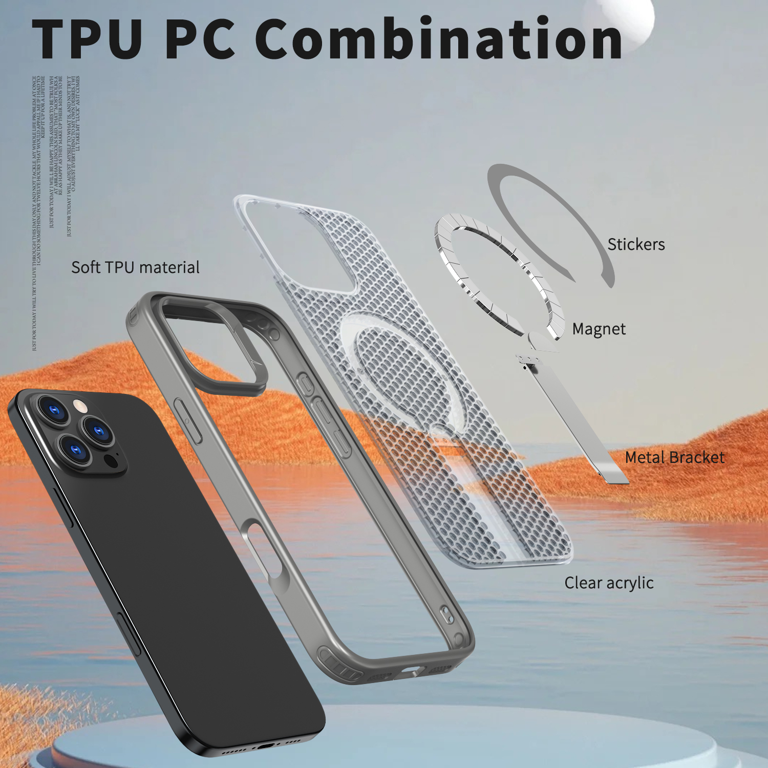 Strong TPU Magnetic Phone Case with Stand