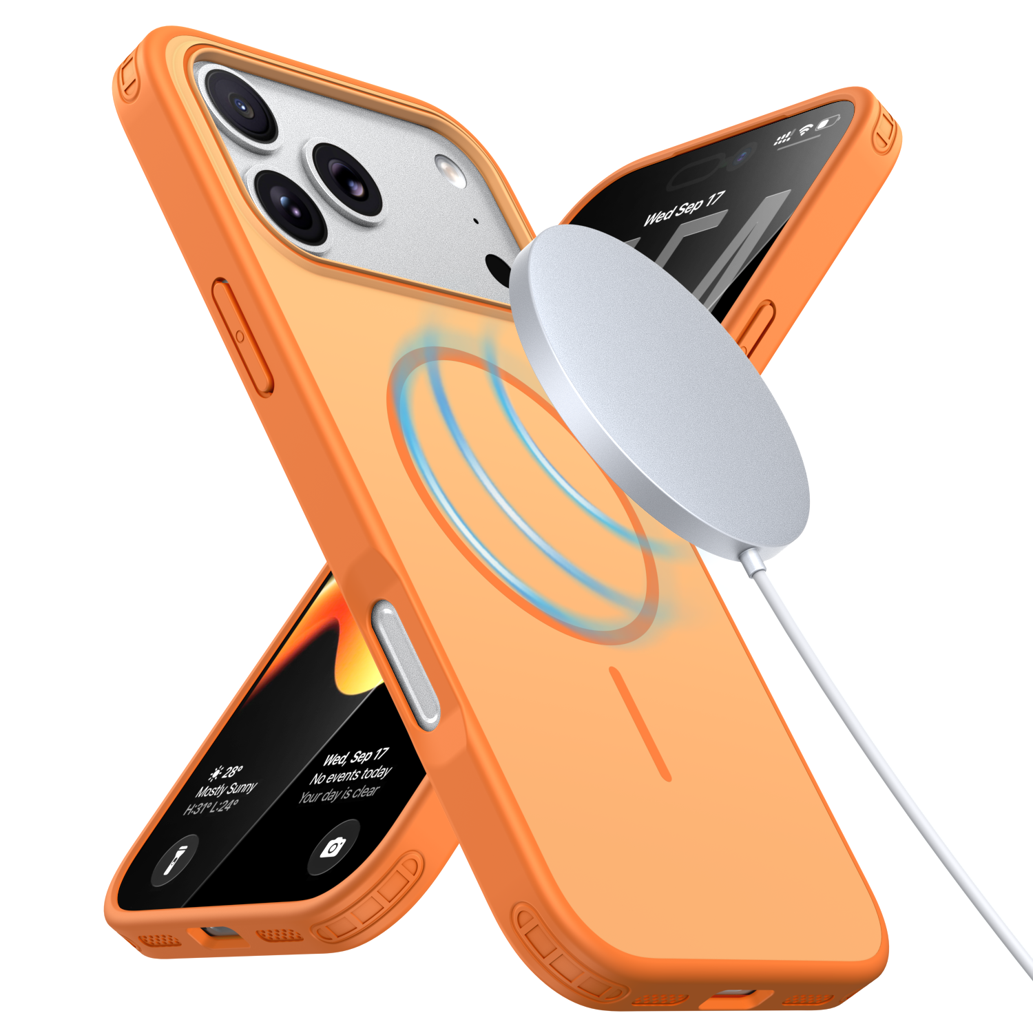 Orange tpu shockproofmagsafe phone case