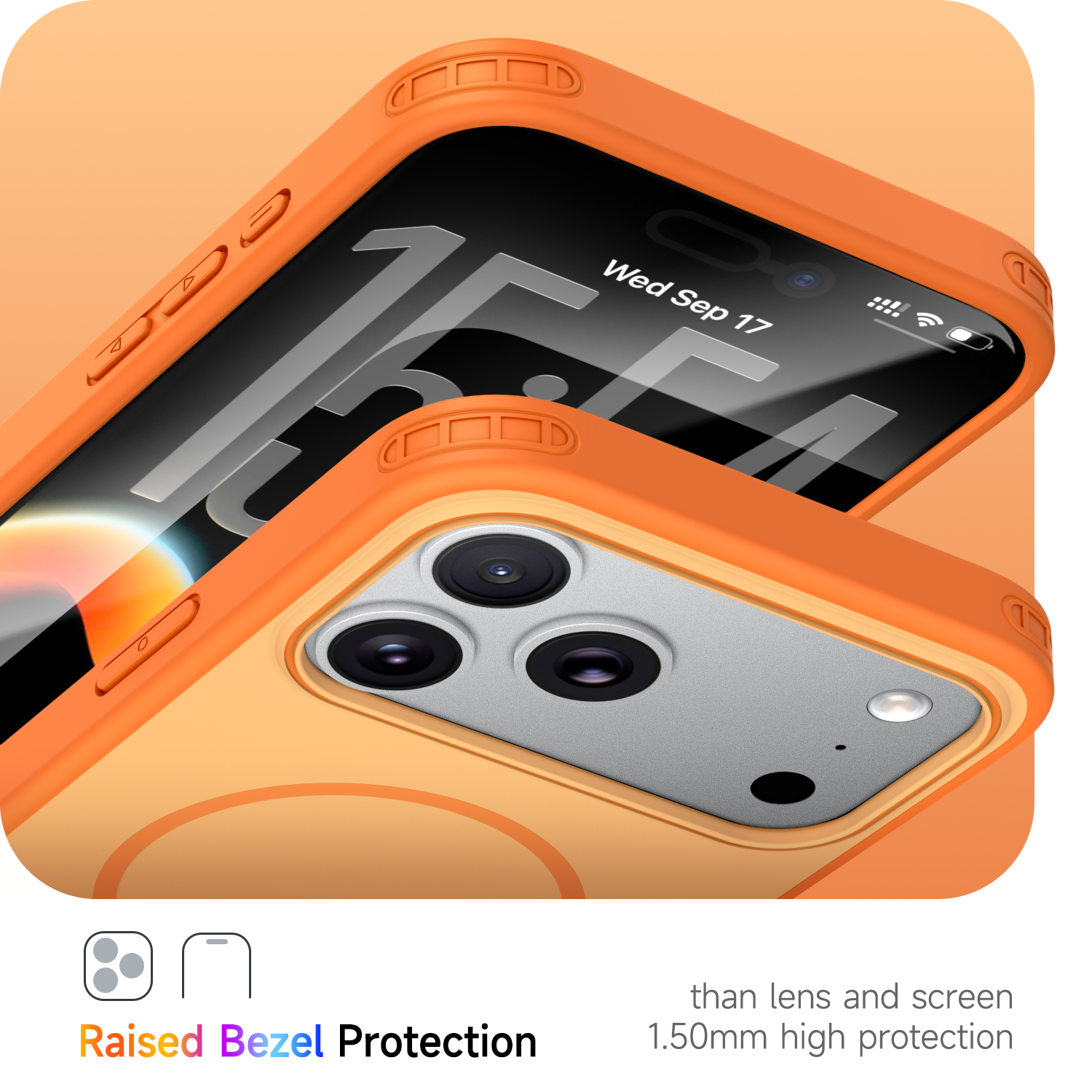 Orange tpu shockproofmagsafe phone case
