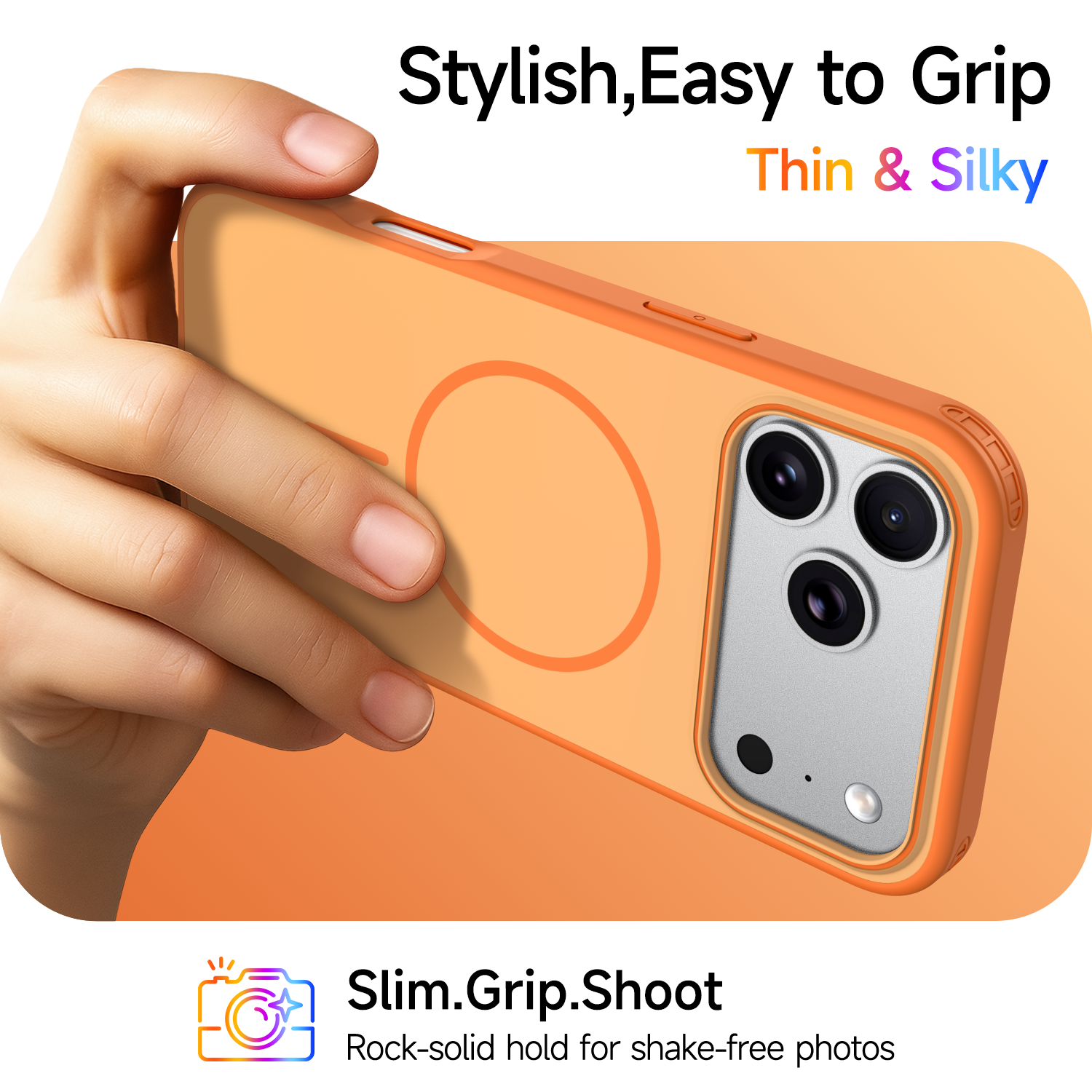Orange tpu shockproofmagsafe phone case