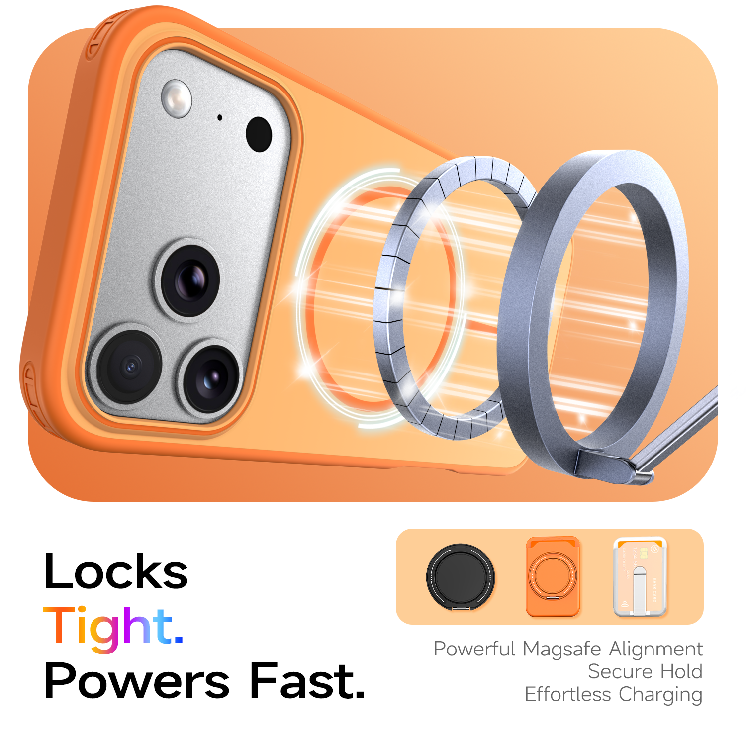 Orange tpu shockproofmagsafe phone case