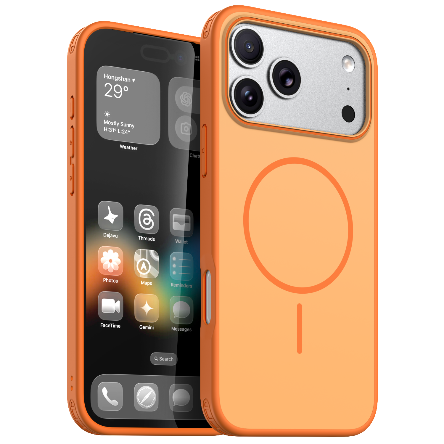 Orange tpu shockproofmagsafe phone case