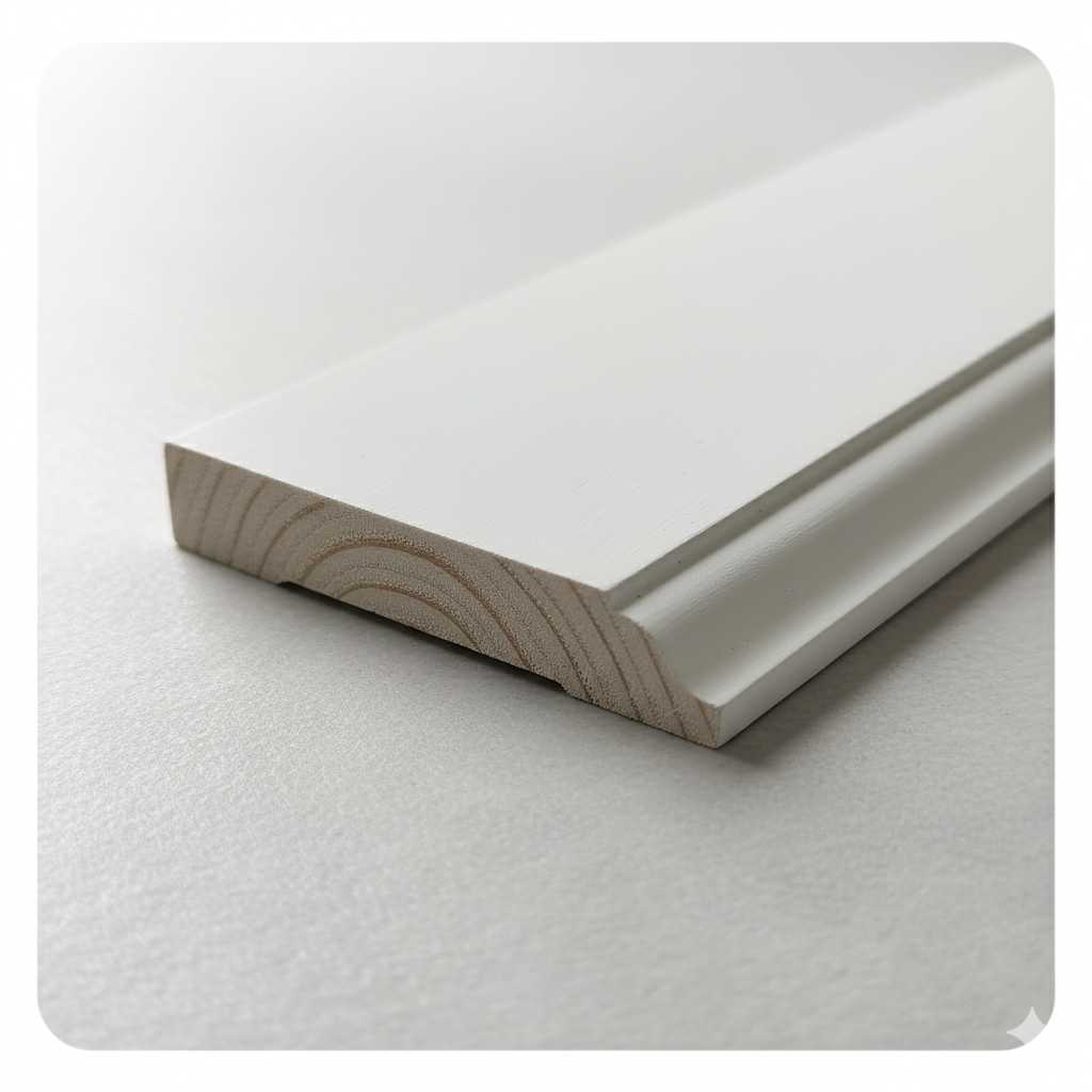 Pre Painted White Wood Baseboard Trim Moulding