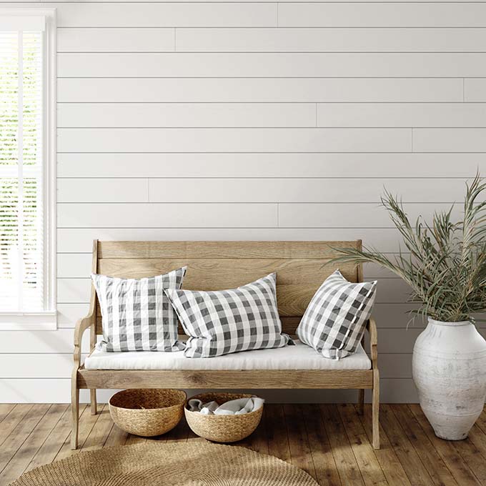 Interior Wood Trim Primed Shiplap Wall Panels