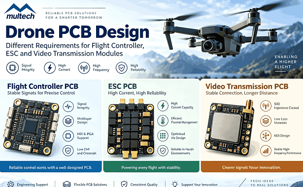 Drone PCB Design: Different Requirements for Flight Controllers, ESCs, and Video Transmission Modules