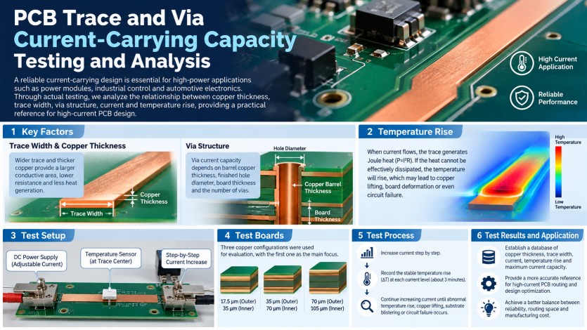 PCB Trace and Via Current-Carrying Capacity: Testing and Analysis