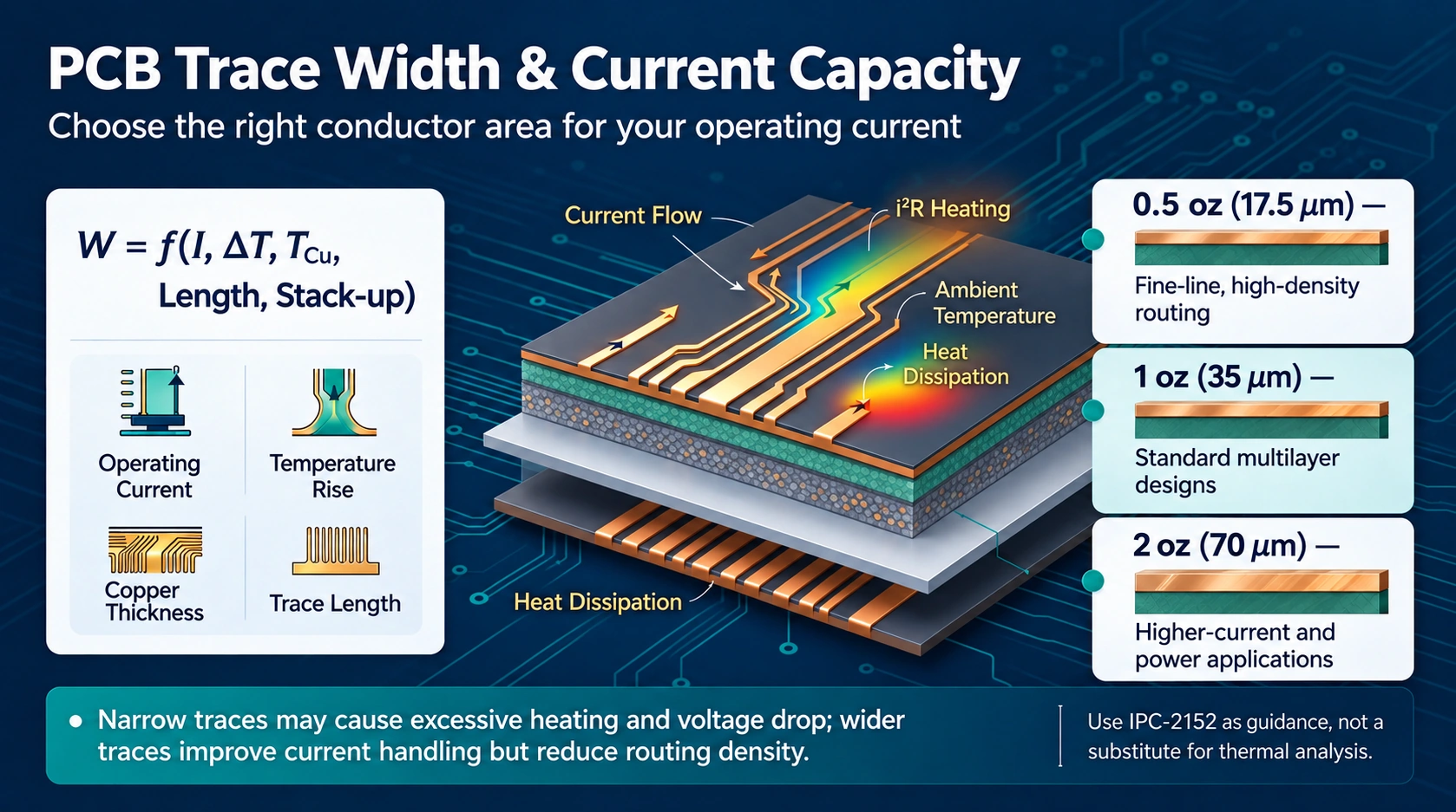 How to Calculate PCB Trace Width: Current Capacity, Copper Thickness & Impedance Control