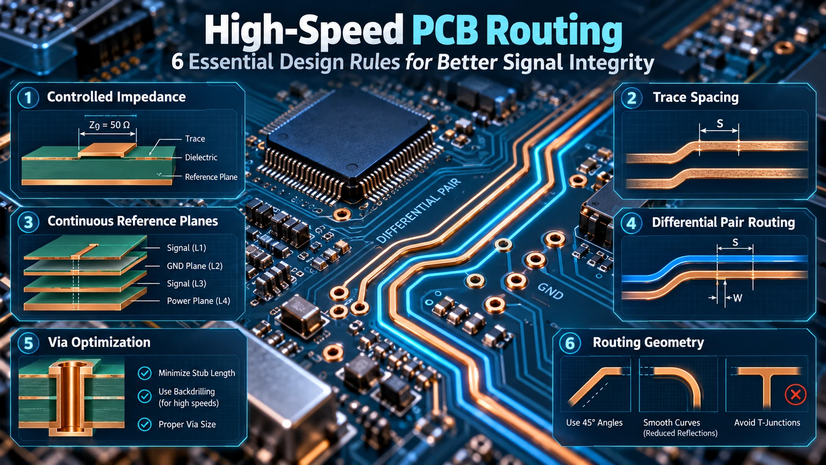 High-Speed PCB Routing: 6 Essential Rules to Improve Signal Integrity