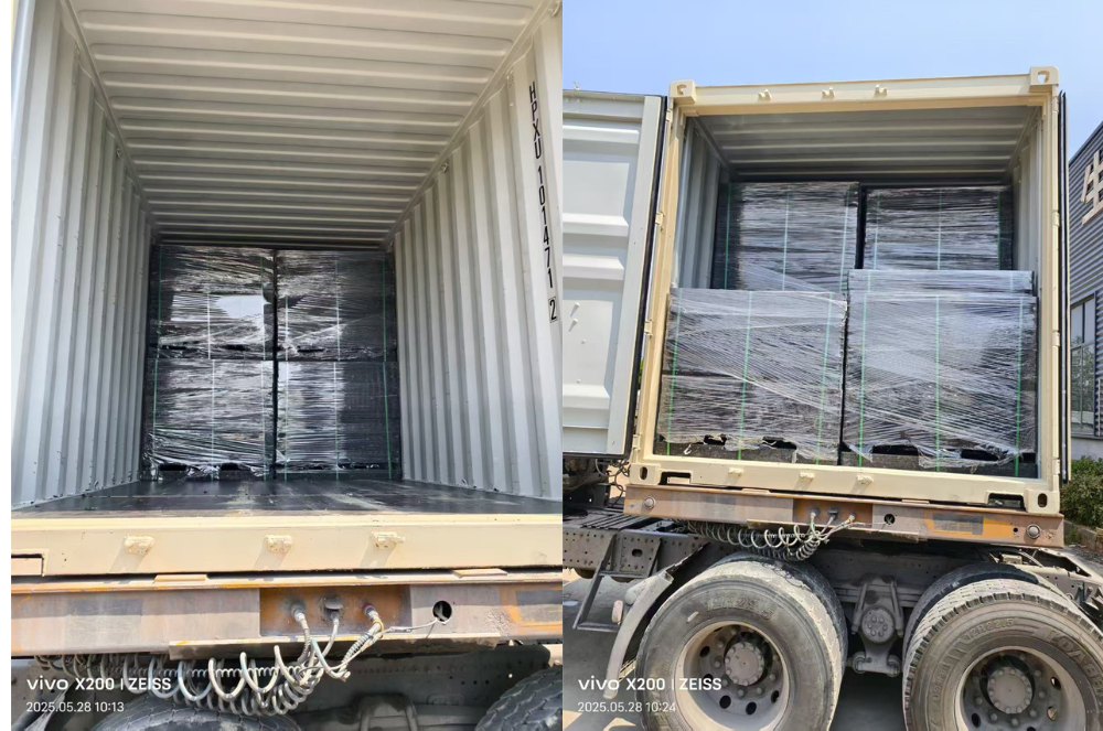 Packaging and Container Loading of Block Machine Pallets