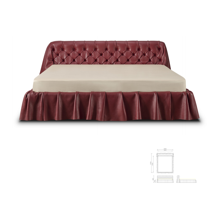 Model No.：F-016-01-1-3 Chesterfield Tufted Bed