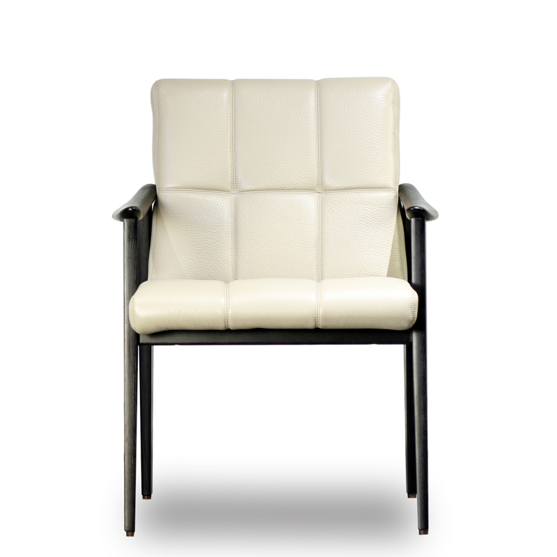 The L2508 Ash Wood Fean Dining Chair, crafted with premium solid wood frame, full-grain leather upholstery and precision craftsmanship