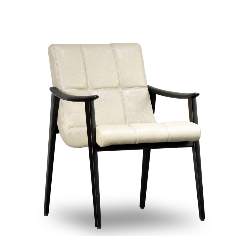 The L2508 Ash Wood Fean Dining Chair, crafted with premium solid wood frame, full-grain leather upholstery and precision craftsmanship