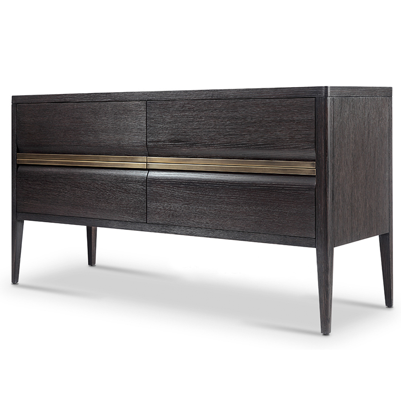 F-016-11-1-BON1720-B2 Dark Oak & Bronze Metal Nightstand