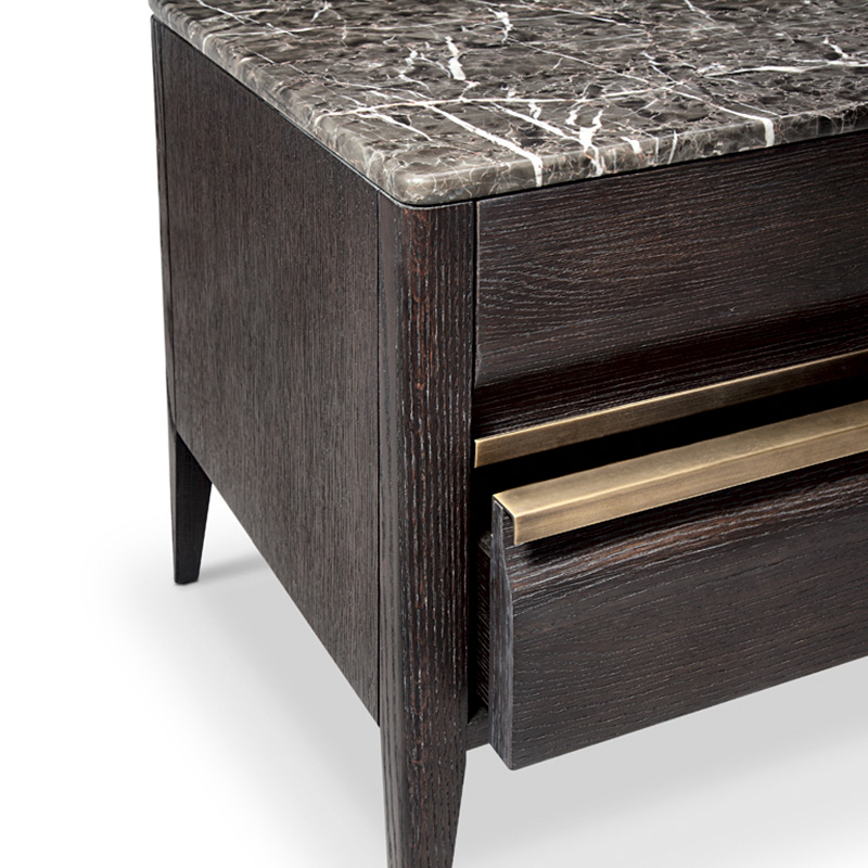 F-016-11-1-BON1720-B2 Dark Oak & Bronze Metal Nightstand
