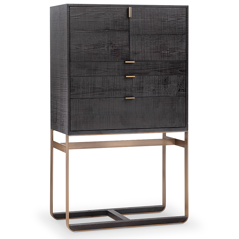 F-016-11-2-BO9022 Charcoal Oak & Bronze High Cabinet
