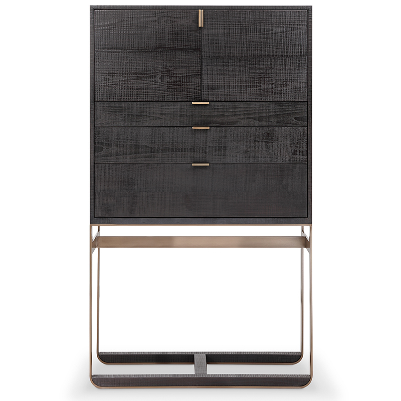 F-016-11-2-BO9022 Charcoal Oak & Bronze High Cabinet