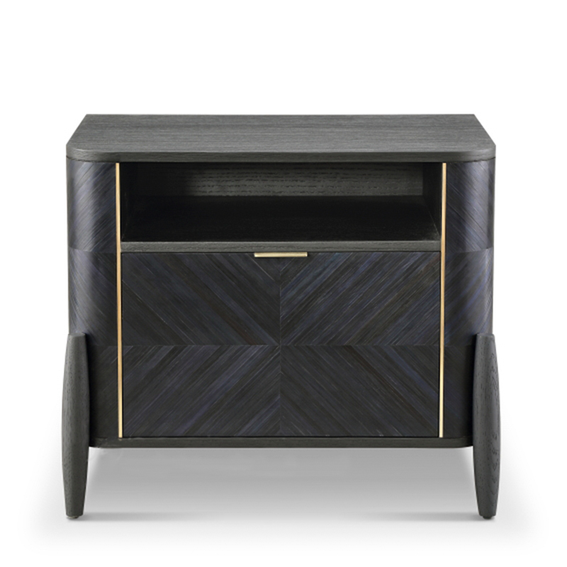F-016-11-3-BO2045 Geometric Parquet Wood Nightstand