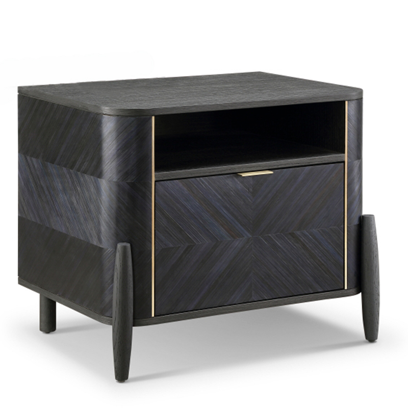 F-016-11-3-BO2045 Geometric Parquet Wood Nightstand