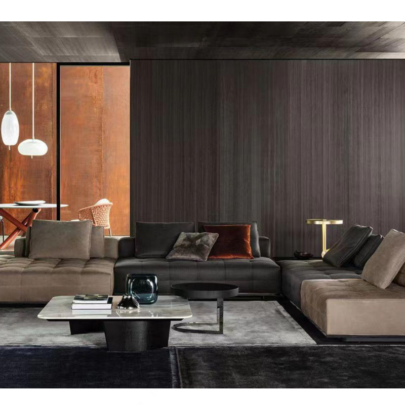F-016-37-1-S001 Modular Grid-Quilted Sectional Sofa