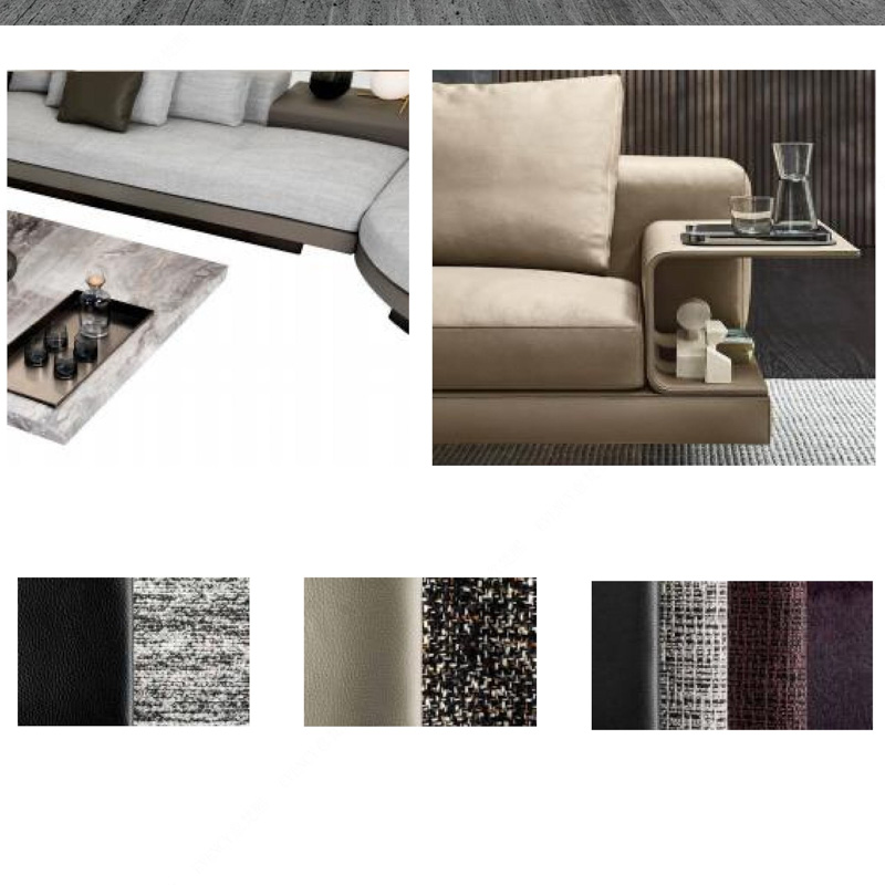 F-016-37-1-S002 Modular Lounge Sofa with Built-In Side Table
