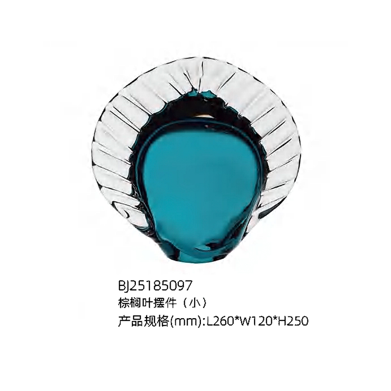 O-125-03-2-BJ2518095 Luxury Glass Palm Leaf Sculpture Series｜Customizable Premium Edition
