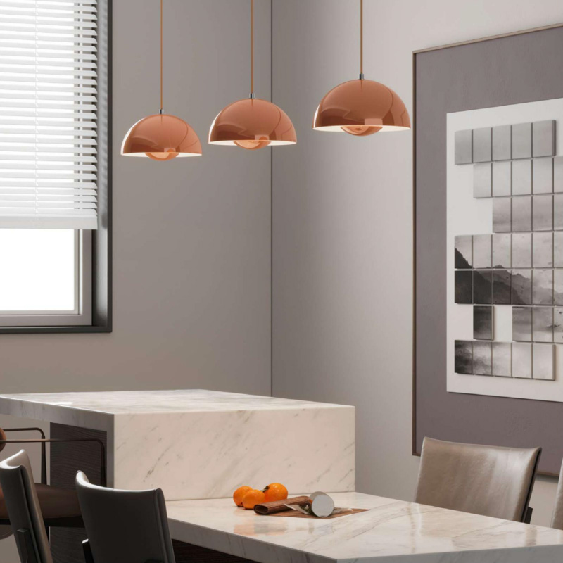 L-009-01-1-EL-BQ Series Luxury Aluminum Hemisphere Pendant/Table Lamp Set｜Customizable Premium Edition