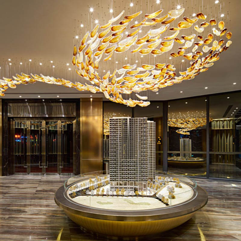 L-001-06-H162 Luxury Art Flowing Gold Chandelier｜Customizable Premium Edition