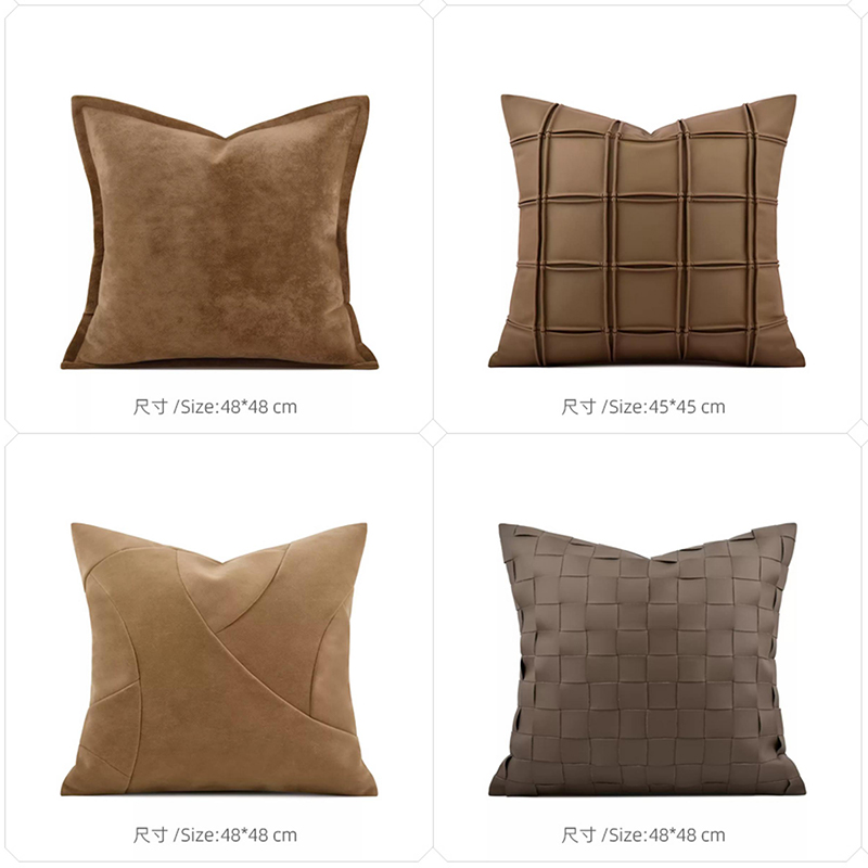 T-173-01-1-004 Caramel Brown Italian Luxury Pillow Series｜Soft Furnishing Collection