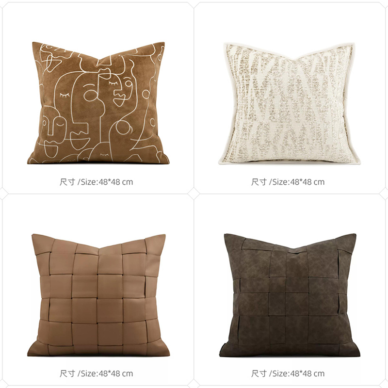 T-173-01-1-004 Caramel Brown Italian Luxury Pillow Series｜Soft Furnishing Collection