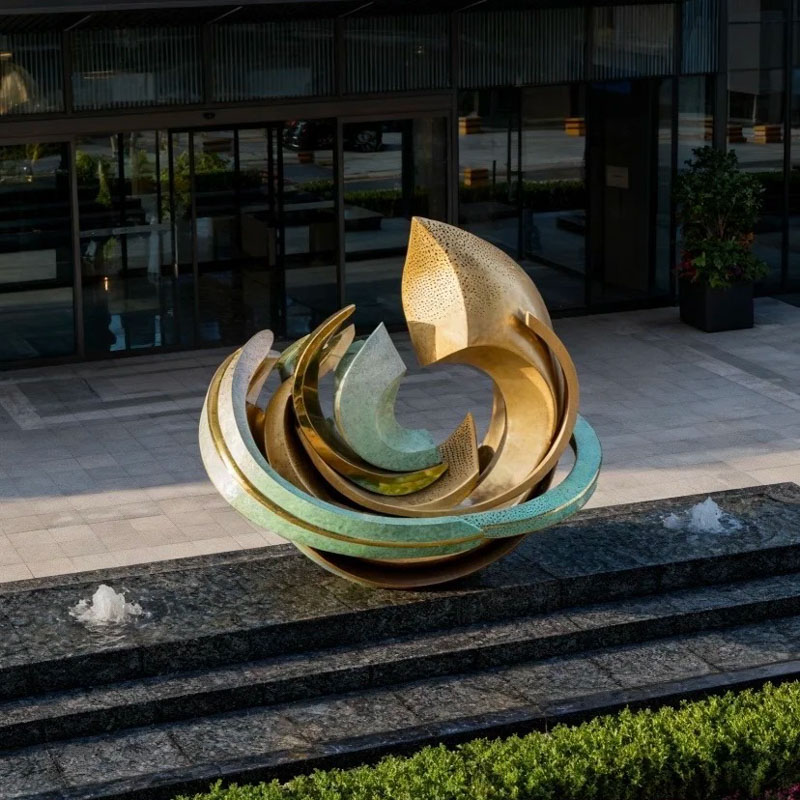 S-068-08-D004 Metallic Spiral Outdoor Art Sculpture