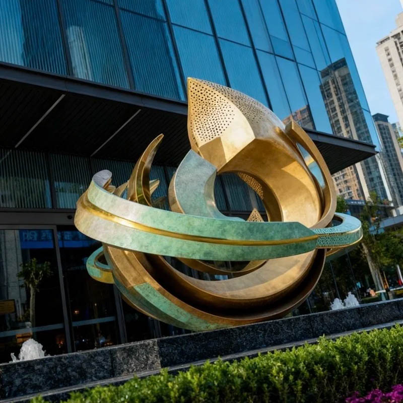 S-068-08-D004 Metallic Spiral Outdoor Art Sculpture