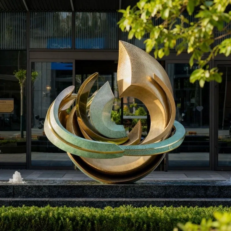 S-068-08-D004 Metallic Spiral Outdoor Art Sculpture