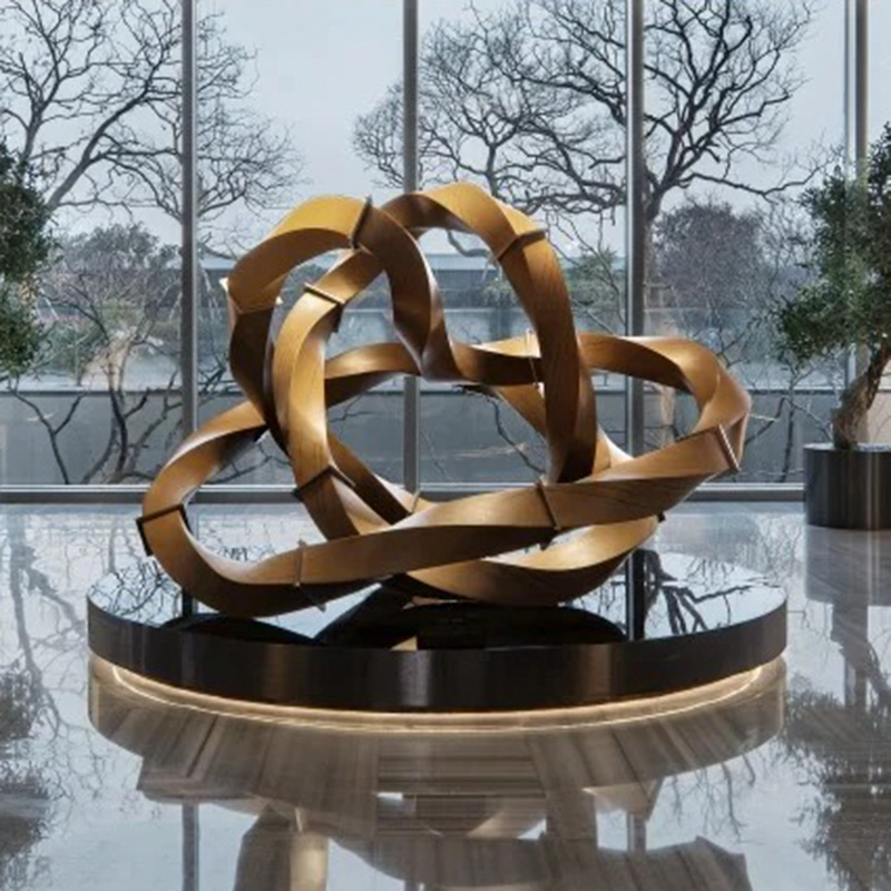 S-068-08-D005 Stainless Steel Mirror-Finish Flowing Art Sculpture