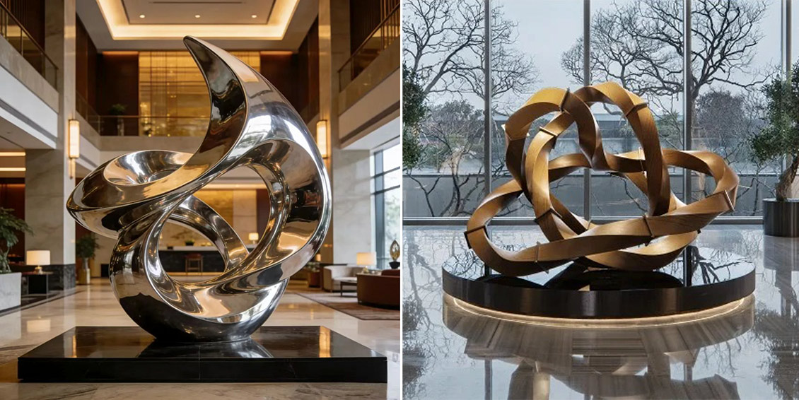 Mirror-Finish Stainless Steel Public Sculptures