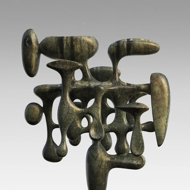 S-068-08-D007 Organic Form Bronze Art Sculpture