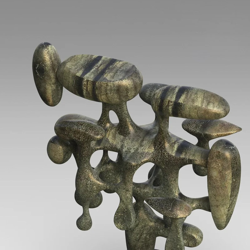 S-068-08-D007 Organic Form Bronze Art Sculpture