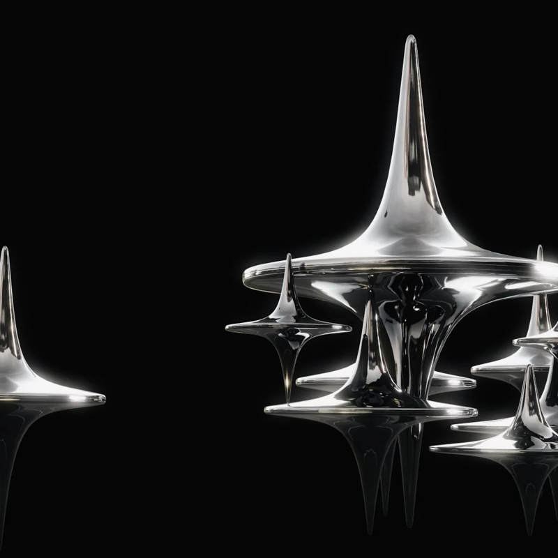 S-068-08-D008 Mirror-Metal Top Cluster Art Installation