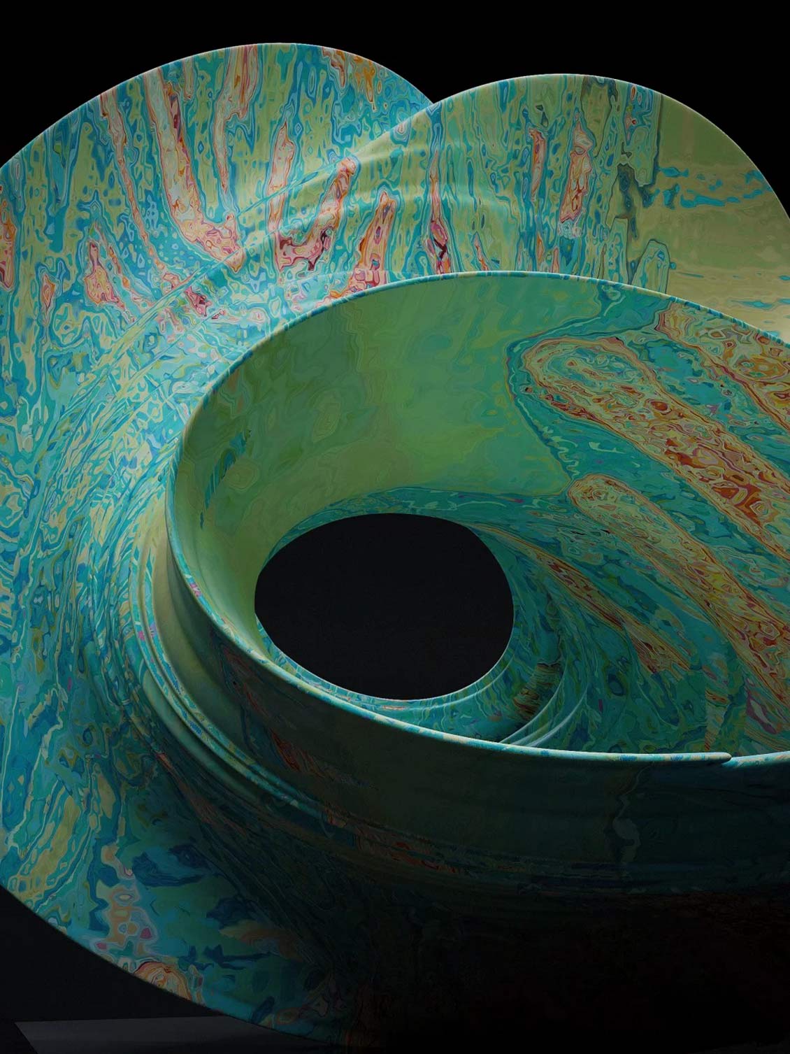 Turquoise Marbled Abstract Sculptures