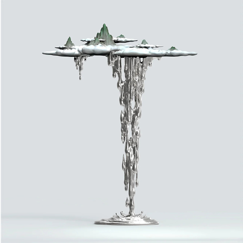 S-068-08-D013 Mountain and Waterfall Concept Art Sculpture