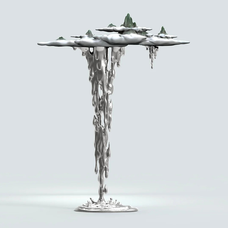 S-068-08-D013 Mountain and Waterfall Concept Art Sculpture