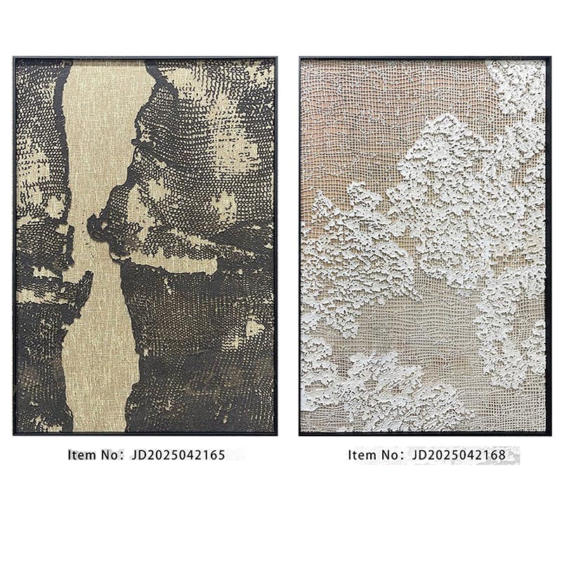 O-121-01-1-006 Wabi-Sabi Black & White Textured Installation Artwork Series｜Customizable Premium Edition