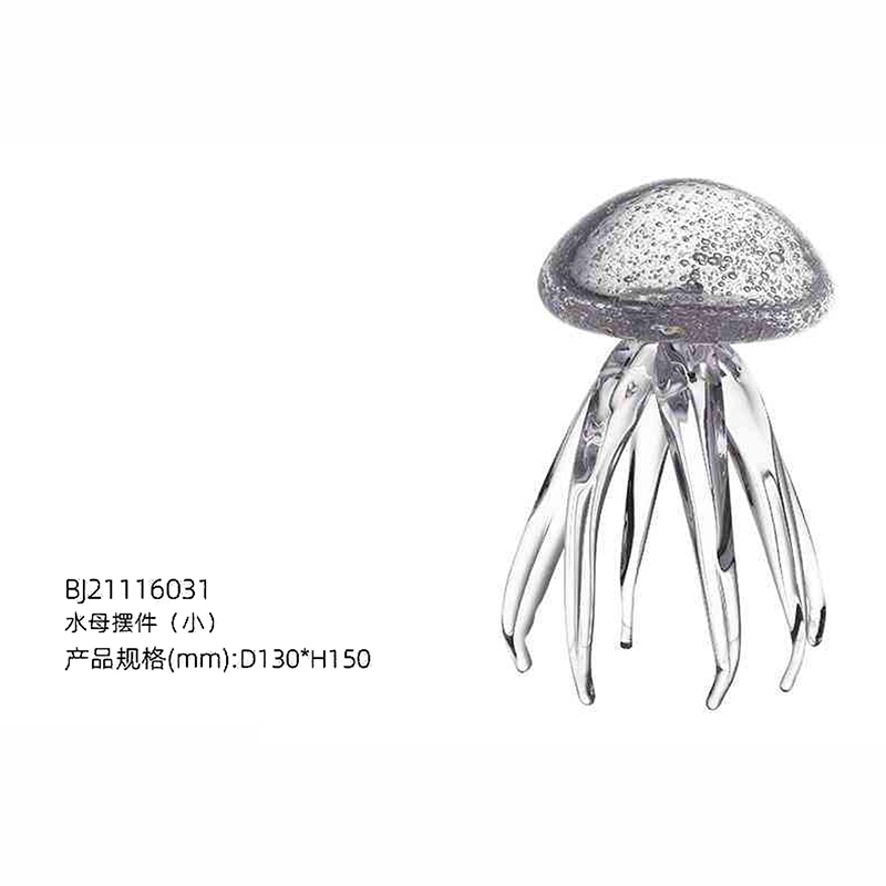 O-125-03-2-BJ21116030 Luxury Glass Jellyfish Sculpture Series｜Customizable Premium Edition