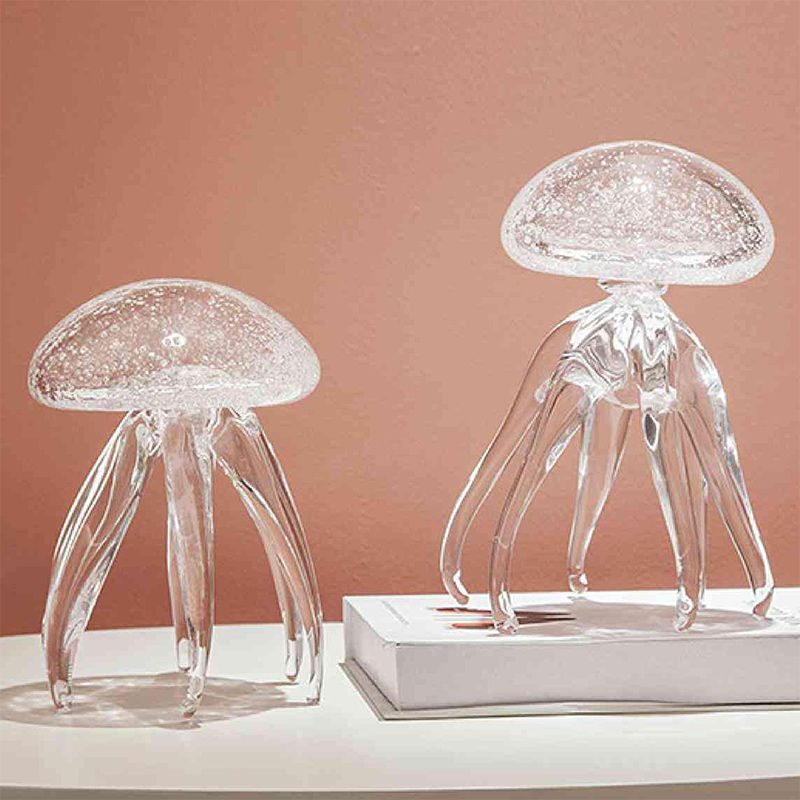 O-125-03-2-BJ21116030 Luxury Glass Jellyfish Sculpture Series｜Customizable Premium Edition